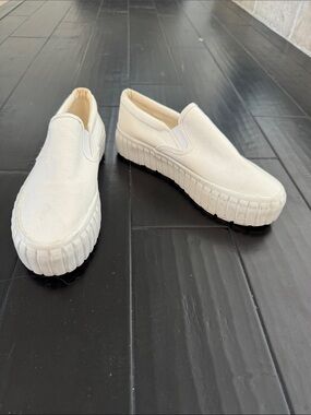 H&M White Canvas Slip-On Sneakers